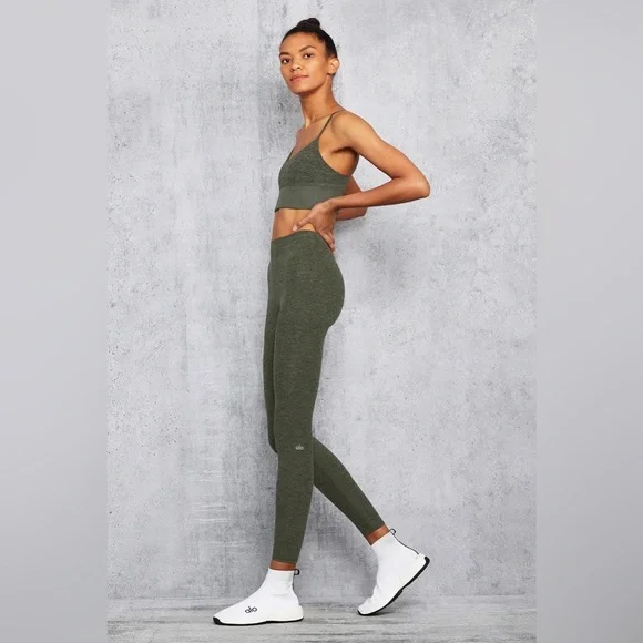 NWT ALO Yoga Alosoft High Waist Flow Leggings M Hunter Heather - Picture 6 of 11